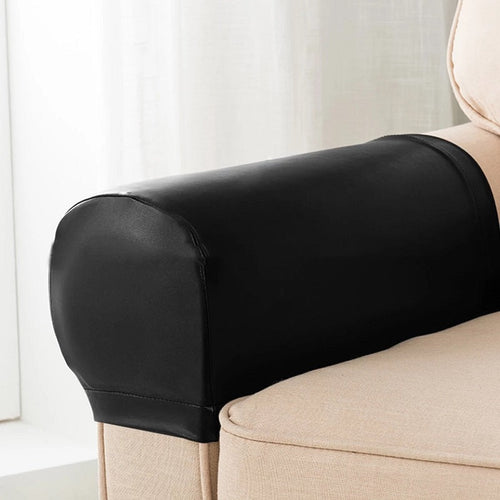 2-Pack Faux Leather Armrest Protectors for Sofas