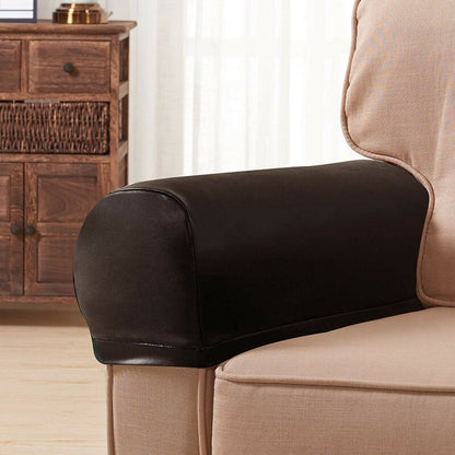 2-Pack Faux Leather Armrest Protectors for Sofas