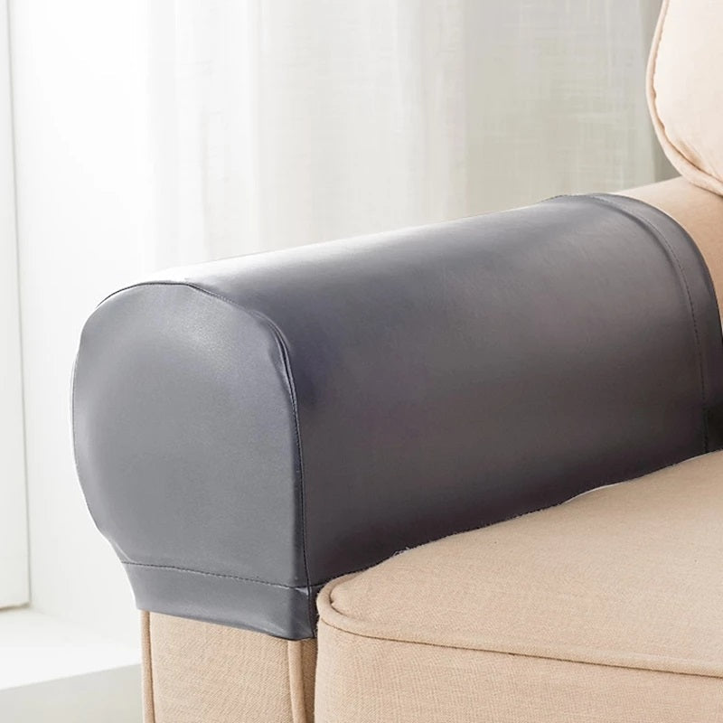 2-Pack Faux Leather Armrest Protectors for Sofas