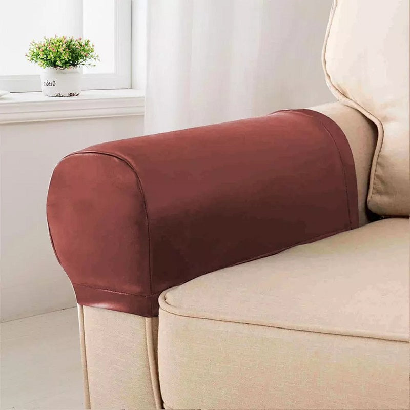 2-Pack Faux Leather Armrest Protectors for Sofas