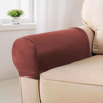 2-Pack Faux Leather Armrest Protectors for Sofas