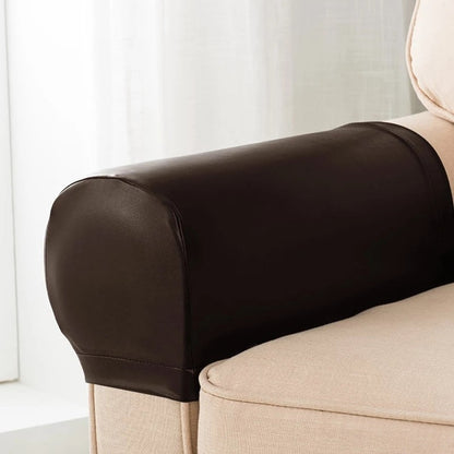 2-Pack Faux Leather Armrest Protectors for Sofas