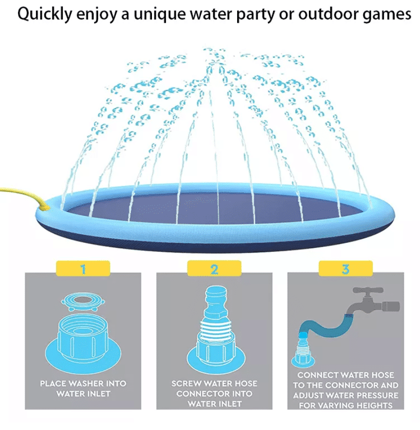 Inflatable Dog Bath Mat with Sprayers – PawSplash Water Play for Pets