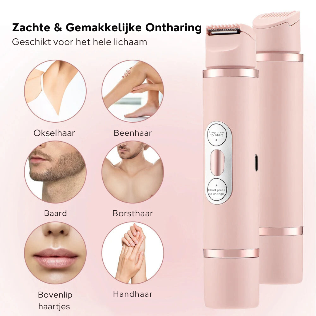 Women's Pain-Free Electric Hair Removal Razor for Face, Underarms, and Bikini Area