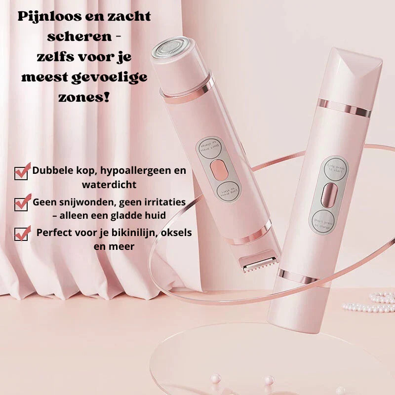 Women's Pain-Free Electric Hair Removal Razor for Face, Underarms, and Bikini Area