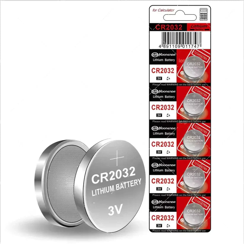 5-Pack of 3V Lithium CR2032 Batteries – Extended Life and Capacity