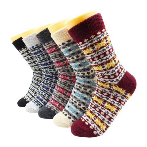 5 Pairs of Cozy Wool and Cashmere Blend Socks
