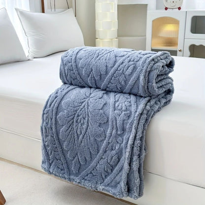 Chic French-Style Cozy Fleece Throw Blanket
