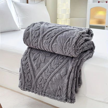 Chic French-Style Cozy Fleece Throw Blanket