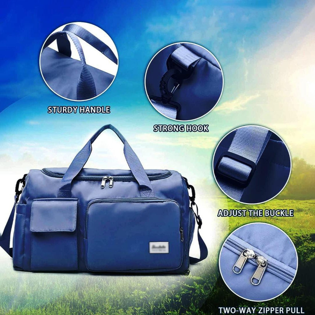 Sport Duffle Bag with Multiple Compartments and Shoe Section