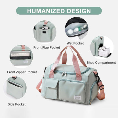 Sport Duffle Bag with Multiple Compartments and Shoe Section