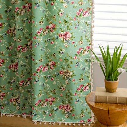 Charming Floral Tassel Window Drapes