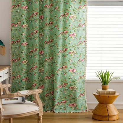 Charming Floral Tassel Window Drapes