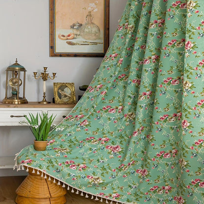 Charming Floral Tassel Window Drapes