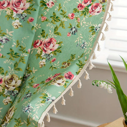 Charming Floral Tassel Window Drapes