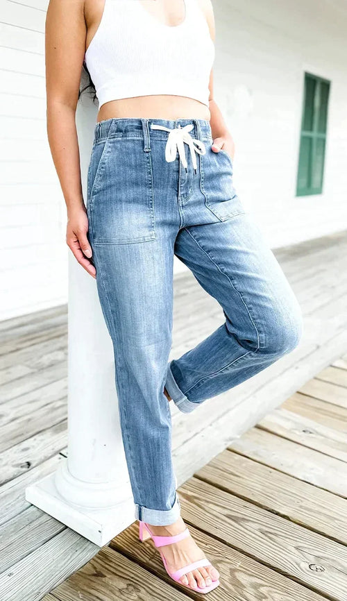 Ultimate Comfort Stretch Denim Joggers for Everyday Style