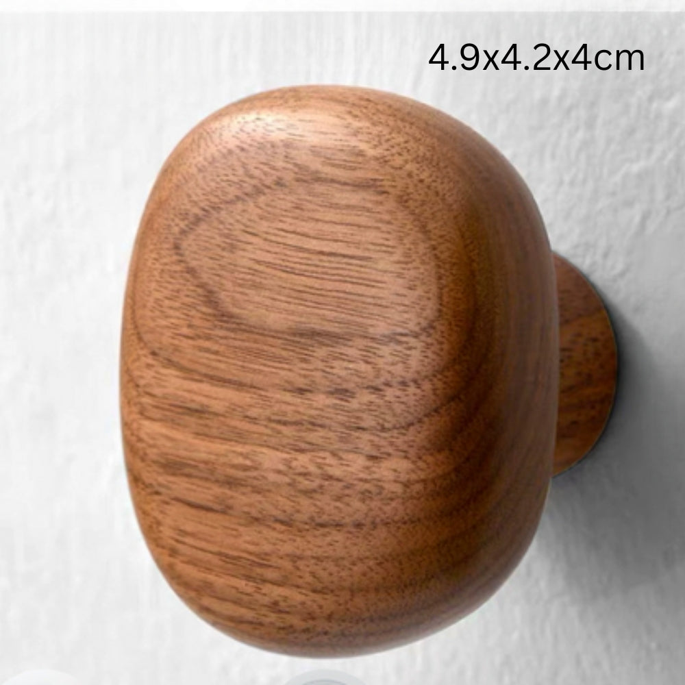 Sleek Stone-Inspired Wooden Wall Hook