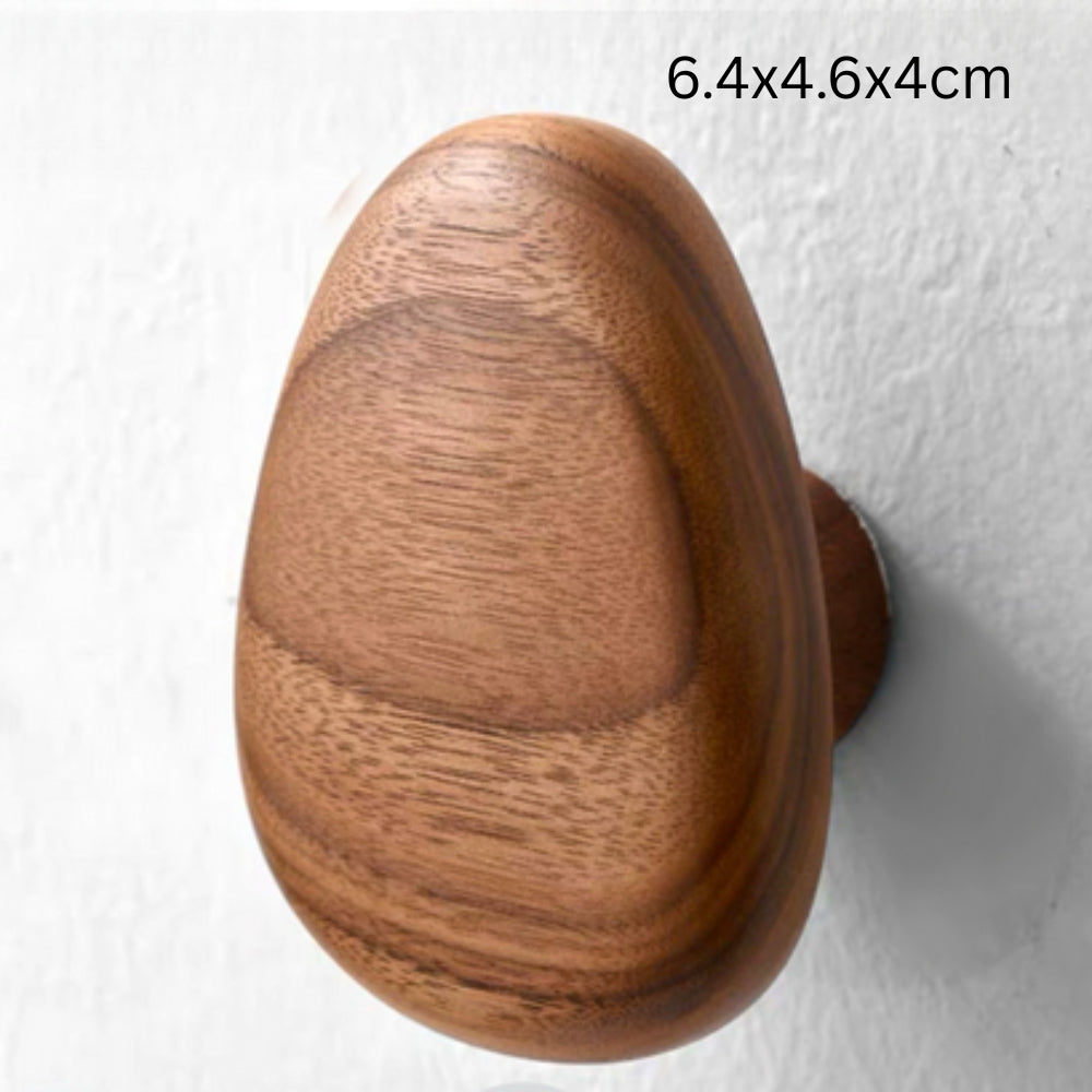 Sleek Stone-Inspired Wooden Wall Hook