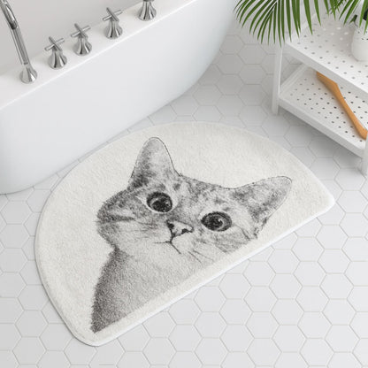 Charming Cat-Themed Bath Mat for Cozy Spaces