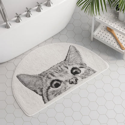 Charming Cat-Themed Bath Mat for Cozy Spaces