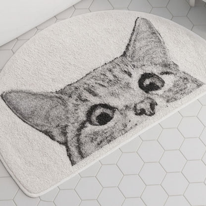 Charming Cat-Themed Bath Mat for Cozy Spaces