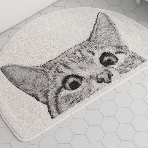 Charming Cat-Themed Bath Mat for Cozy Spaces