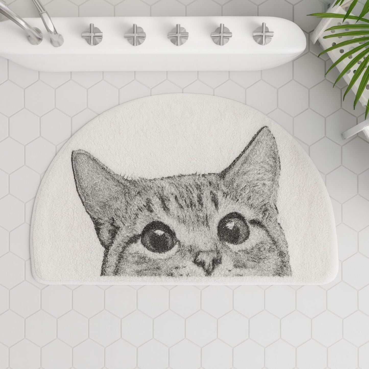 Charming Cat-Themed Bath Mat for Cozy Spaces