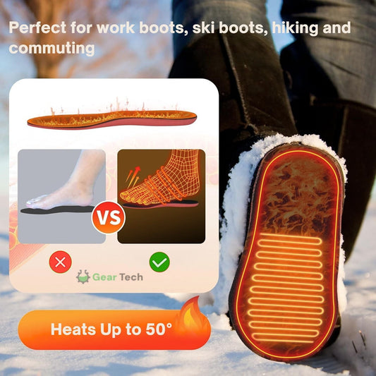Rechargeable USB Heated Insoles – Breathable Portable Foot Warmers