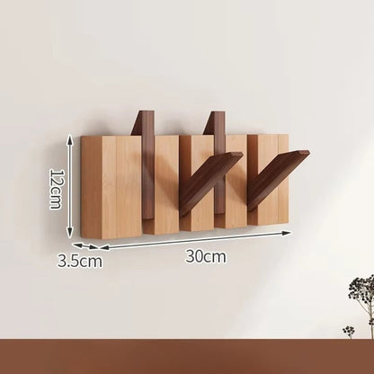 Elegant Foldable Wooden Wall Hook Rack for Easy Organization