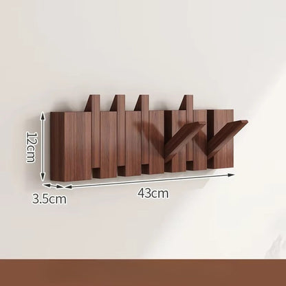 Elegant Foldable Wooden Wall Hook Rack for Easy Organization