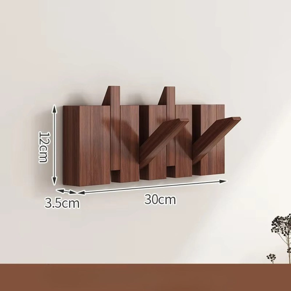 Elegant Foldable Wooden Wall Hook Rack for Easy Organization