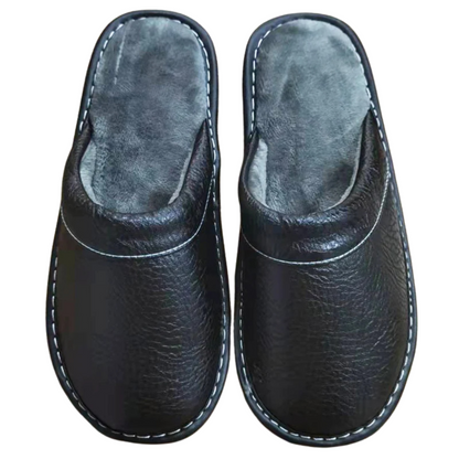 Leather Indoor and Outdoor Winter Slippers with Plush Lining for All