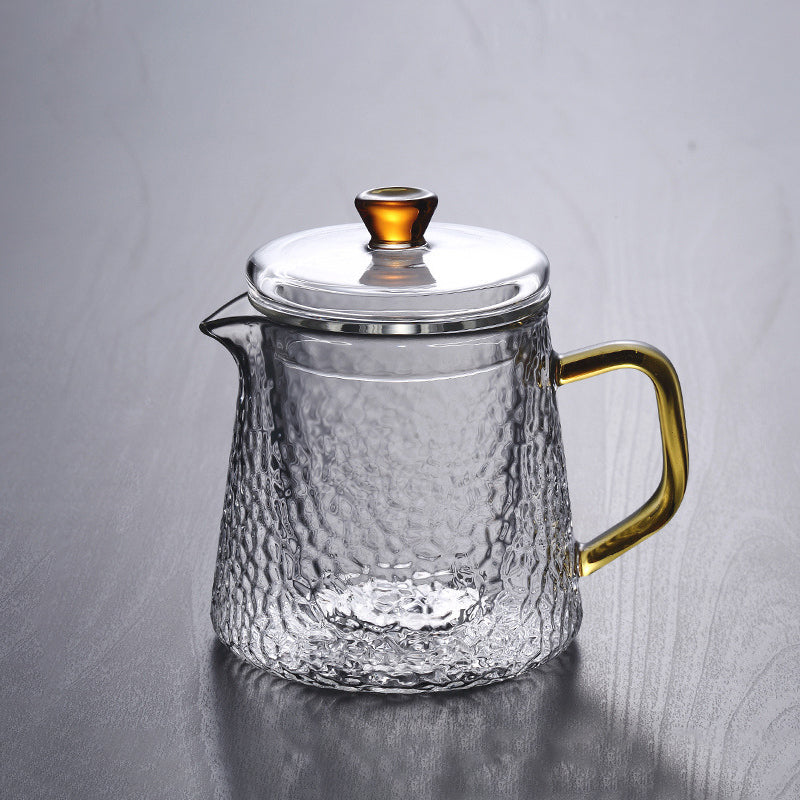 Handcrafted Glass Teapot with Infuser and Gold Handle – Heat-Resistant