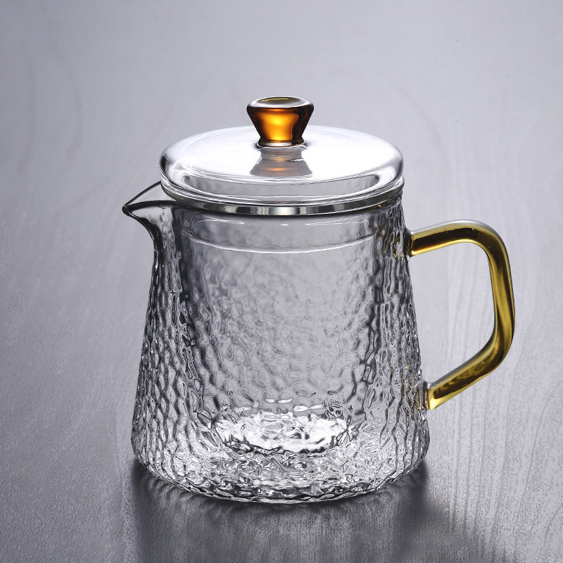Handcrafted Glass Teapot with Infuser and Gold Handle – Heat-Resistant