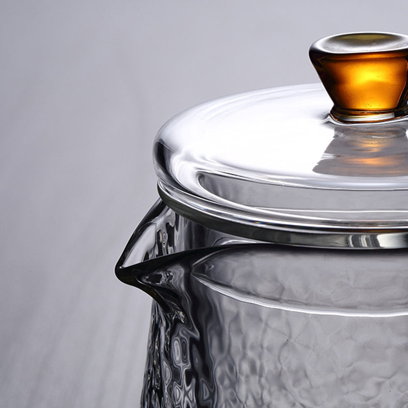 Handcrafted Glass Teapot with Infuser and Gold Handle – Heat-Resistant