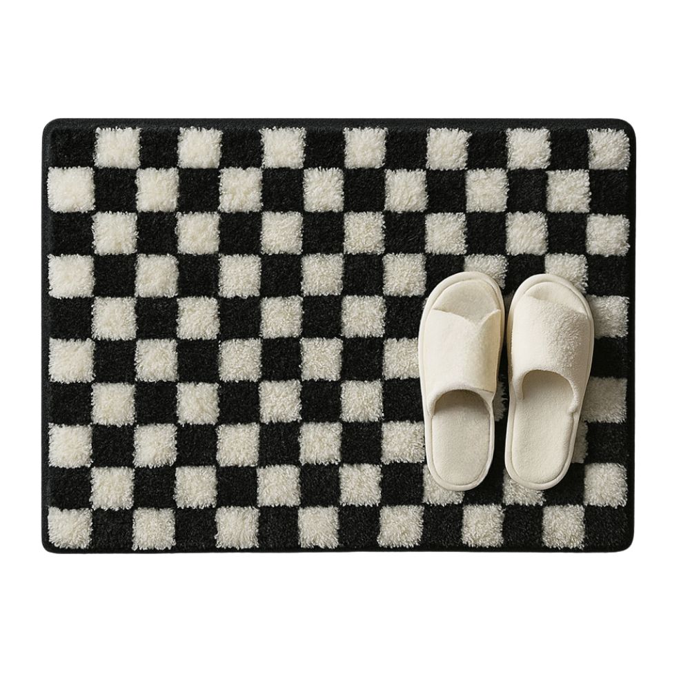 Luxurious Checkerboard Bath Mat for Ultimate Comfort