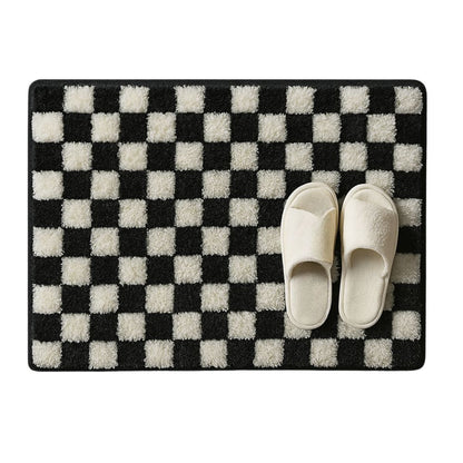Luxurious Checkerboard Bath Mat for Ultimate Comfort