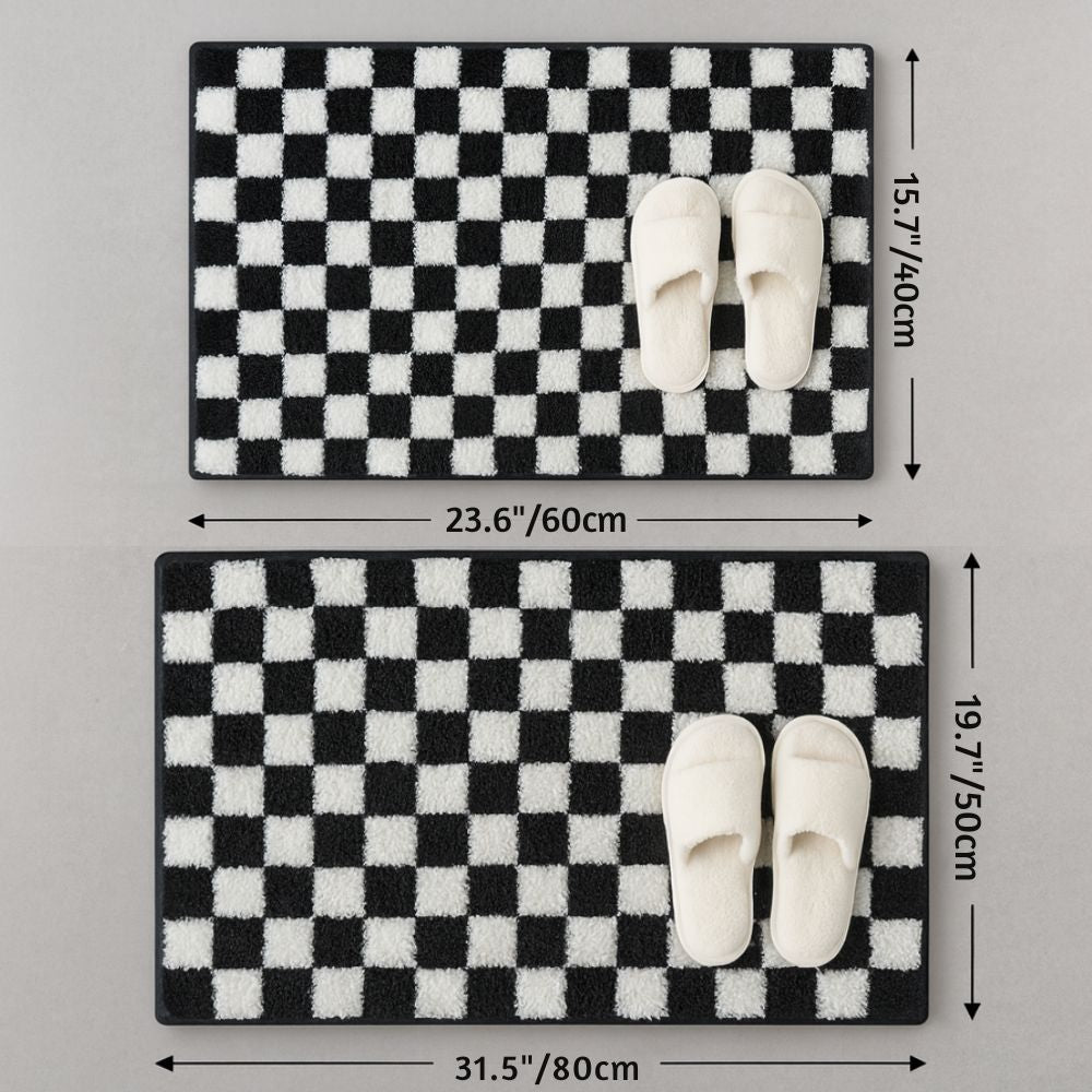 Luxurious Checkerboard Bath Mat for Ultimate Comfort