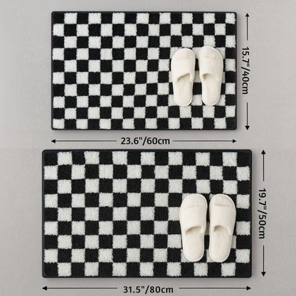Luxurious Checkerboard Bath Mat for Ultimate Comfort
