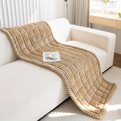 Soft Flannel Sofa Cover – Washable, Anti-Slip, Pleated Design