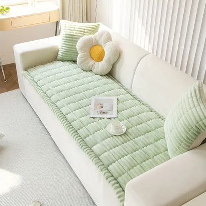 Soft Flannel Sofa Cover – Washable, Anti-Slip, Pleated Design