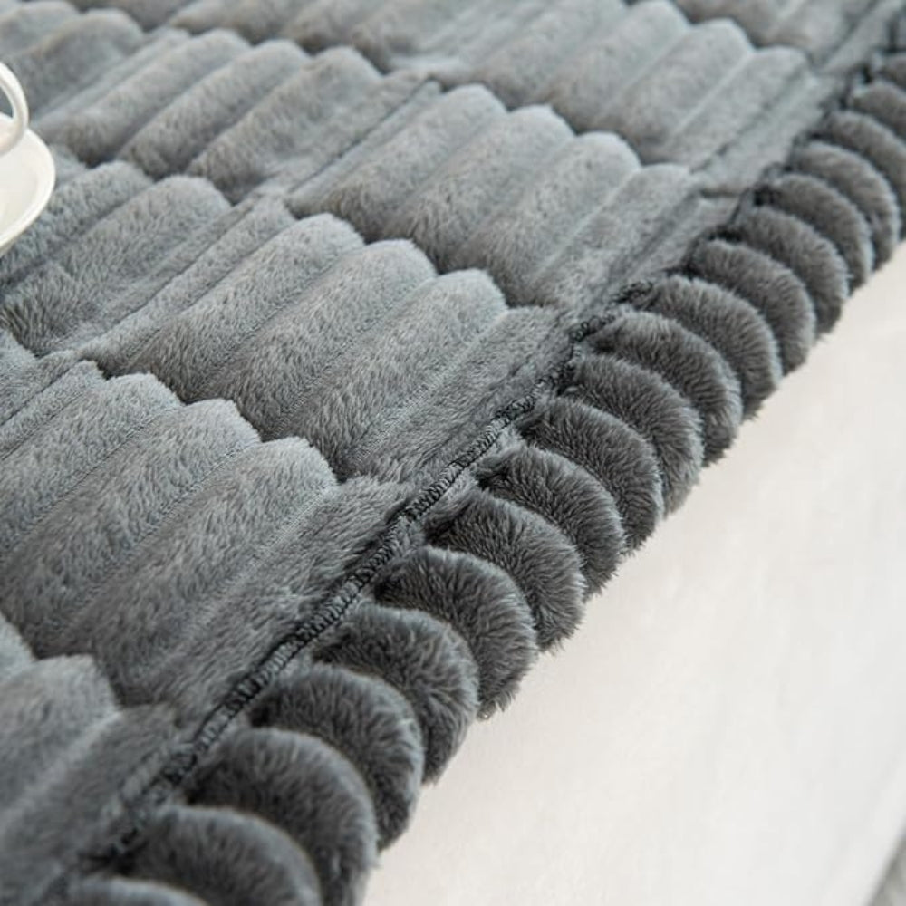 Soft Flannel Sofa Cover – Washable, Anti-Slip, Pleated Design