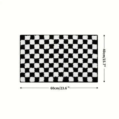 Luxurious Checkerboard Bath Mat for Ultimate Comfort