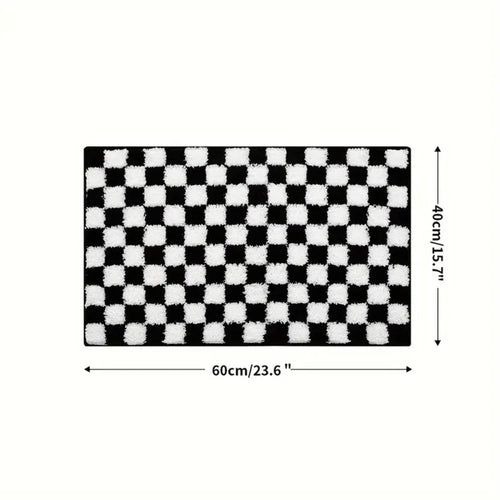 Luxurious Checkerboard Bath Mat for Ultimate Comfort