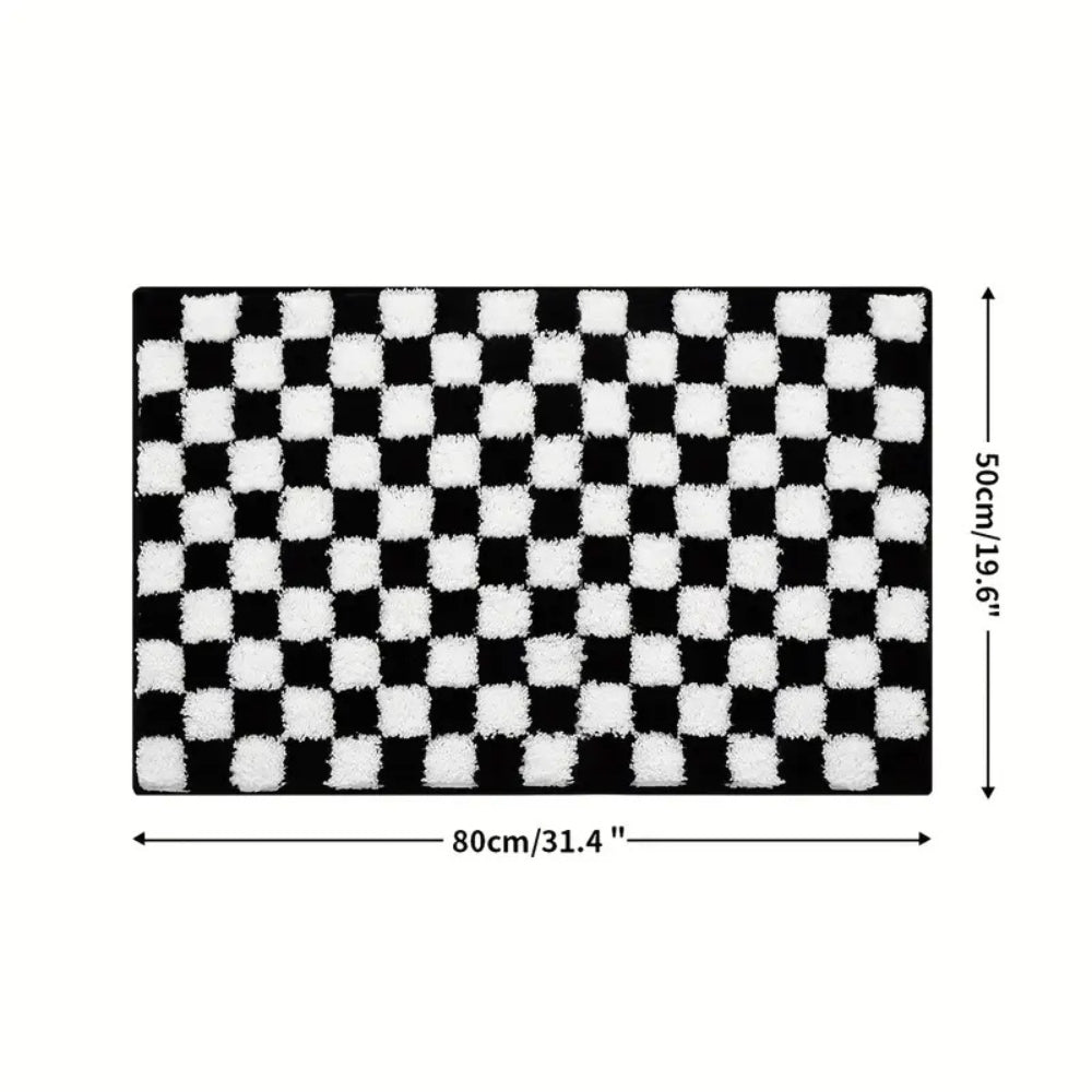 Luxurious Checkerboard Bath Mat for Ultimate Comfort