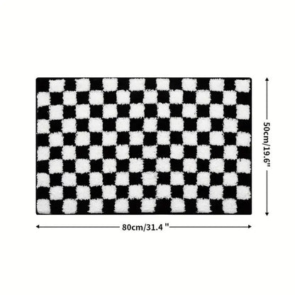 Luxurious Checkerboard Bath Mat for Ultimate Comfort