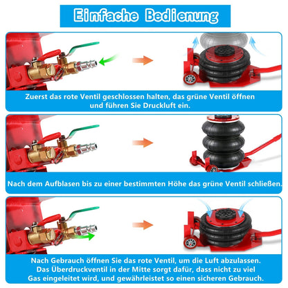 Triple Bag Airjack - 3T Pneumatic Lift Tool