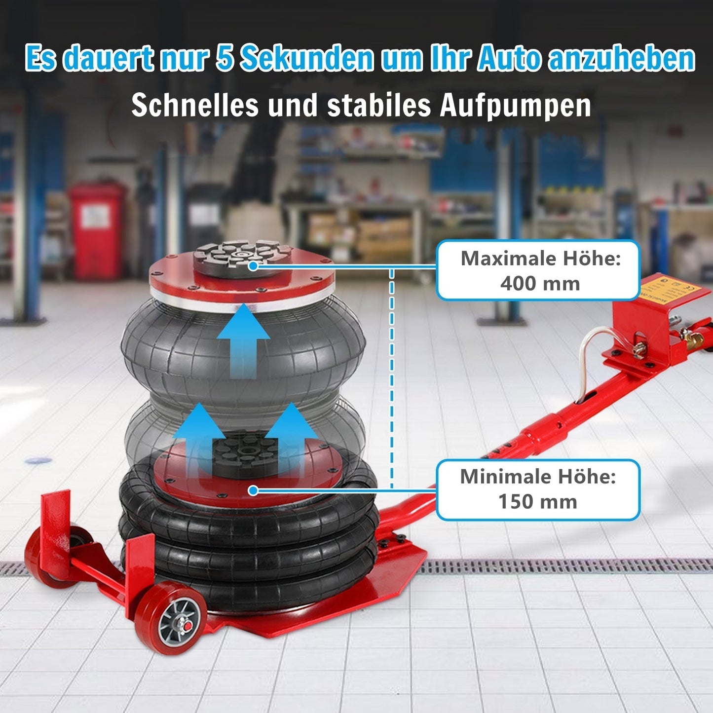 Triple Bag Airjack - 3T Pneumatic Lift Tool