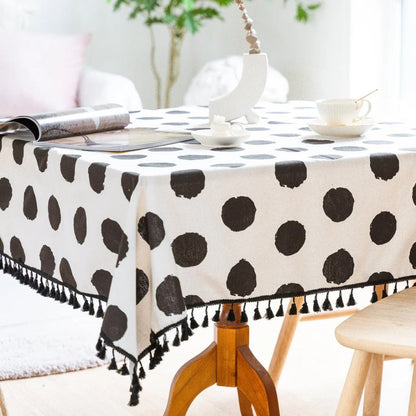 Chic Dot Tassel Table Cover for Every Occasion