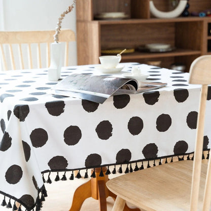 Chic Dot Tassel Table Cover for Every Occasion